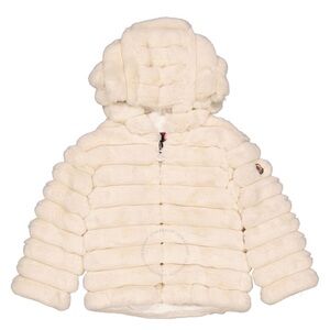 Moncler Girls Natural Latife Faux-Fur Quilted Jacket, Size 12/18M